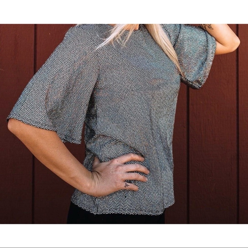 Black Sequins Top - Large